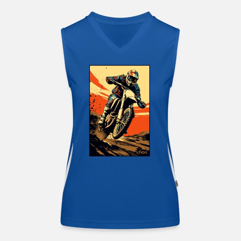 Illustration de moto Motocross Débardeur respirant contrasté Femme