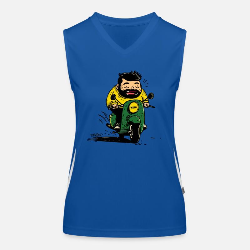 Buddy, der König des Moped-Rollers, Biker Funktionelles Kontrast-Tank Top für Frauen