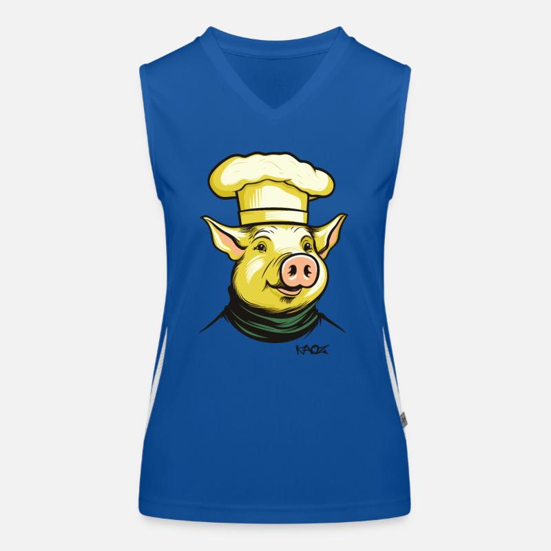 Drôle Cool Chef Cochon Chef Débardeur respirant contrasté Femme