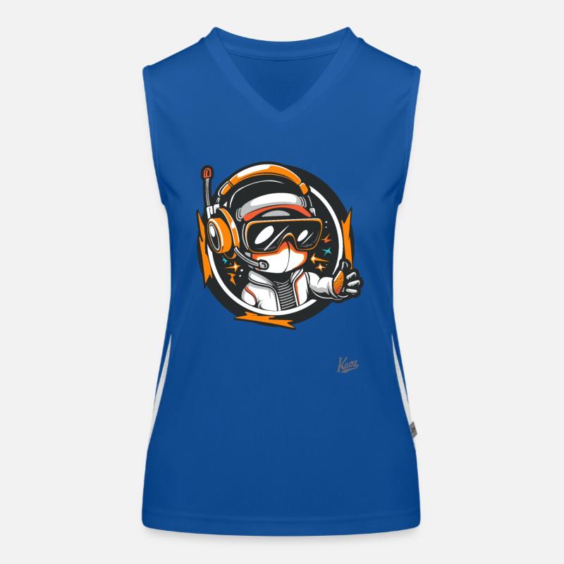 Space sci-fi type with headset and radio Women's Functional Contrast Tank Top