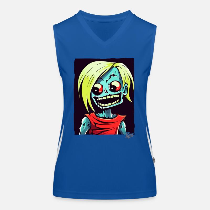 Dessin animé crâne Zombie Spinner Débardeur respirant contrasté Femme