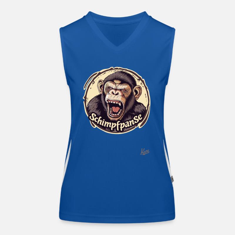 Scolding Rumin : Le singe chimpanzé grondant Débardeur respirant contrasté Femme