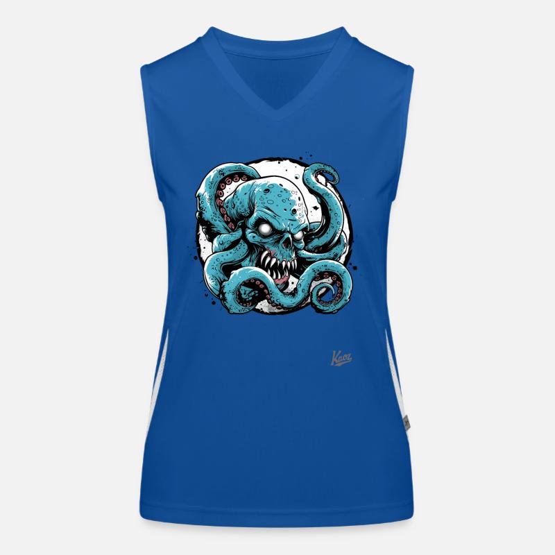 Strong and Powerful: Skull Octopus Octopus Women's Functional Contrast Tank Top