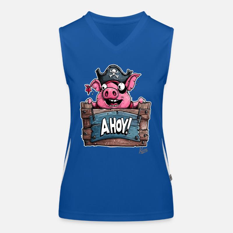 Drôle de pirate cochon, Ohé ! Débardeur respirant contrasté Femme
