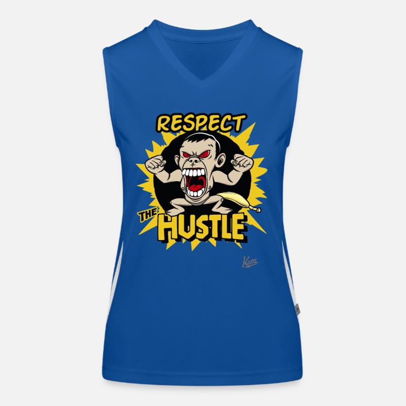 wütend Affen Mann Banane, Respektiere den Hustle Funktionelles Kontrast-Tank Top für Frauen