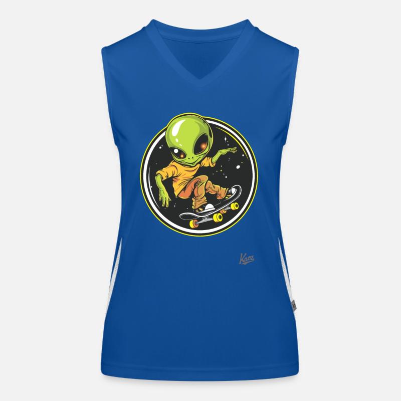 Extraterrestre du skateboard Débardeur respirant contrasté Femme