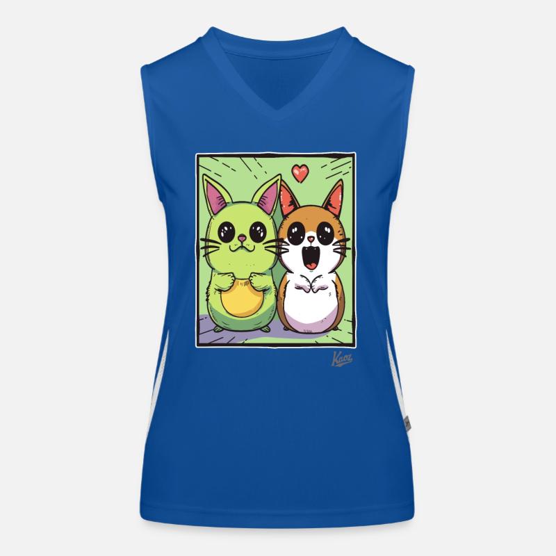Lustige, liebenswerte Katzen-Freunde Funktionelles Kontrast-Tank Top für Frauen