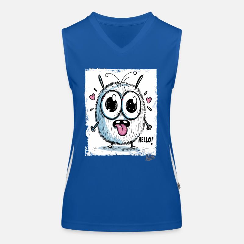 Niedlich und lustig: Ein kleines Monster sagt Hall Funktionelles Kontrast-Tank Top für Frauen