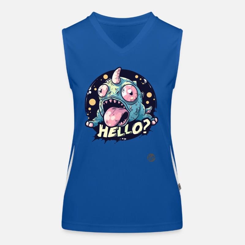 Crazy Unicorn Lizards Hello Women's Functional Contrast Tank Top