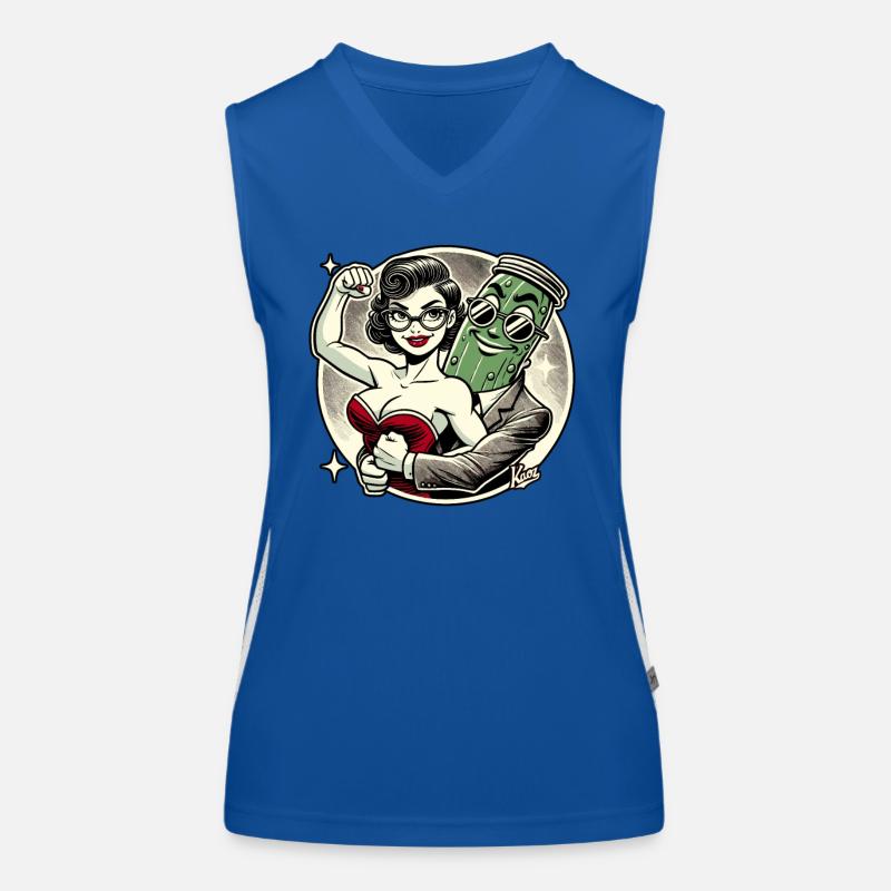 Frau verliebt in den große-Gurke-Mann Funktionelles Kontrast-Tank Top für Frauen