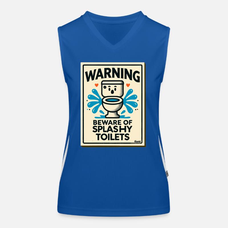 Attention: Beware of splashing toilets Women's Functional Contrast Tank Top