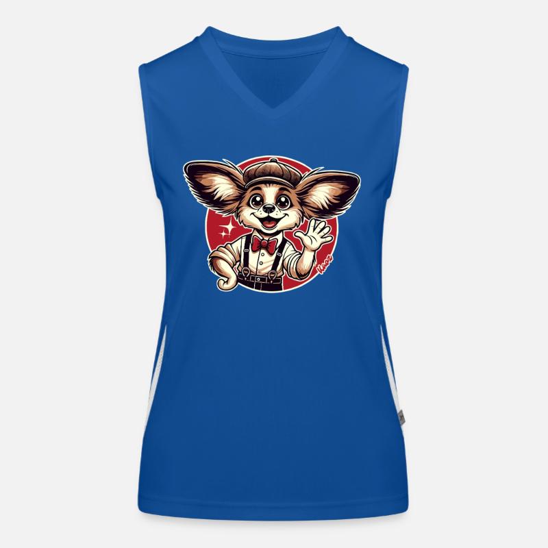 Lustiger Retro-Papillon-Hund Funktionelles Kontrast-Tank Top für Frauen