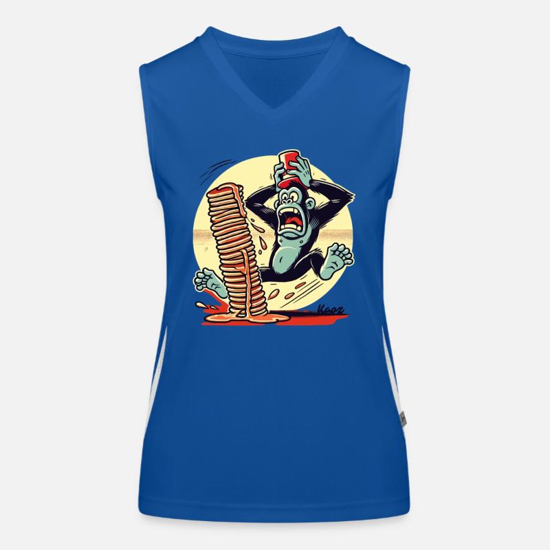 Pancake monkey – chaos with syrup Women's Functional Contrast Tank Top