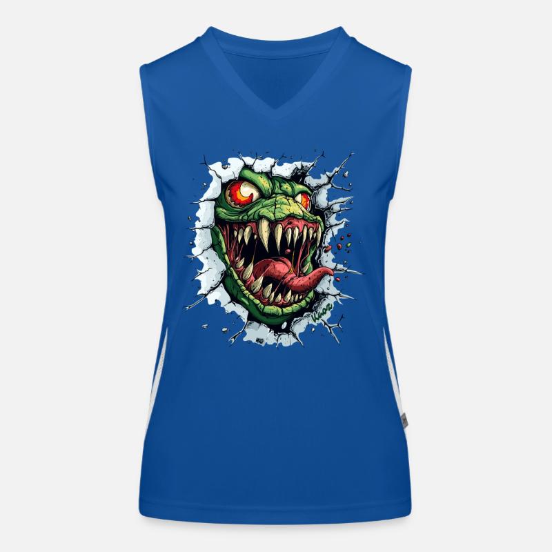 Wild monster breaks through the wall Women's Functional Contrast Tank Top