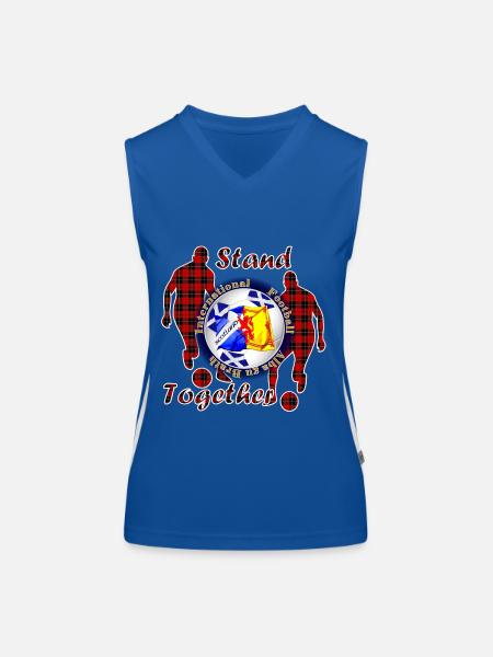 Scotland nation football red tartan stand together - Women's Functional Contrast Tank Top - royal/white - Front