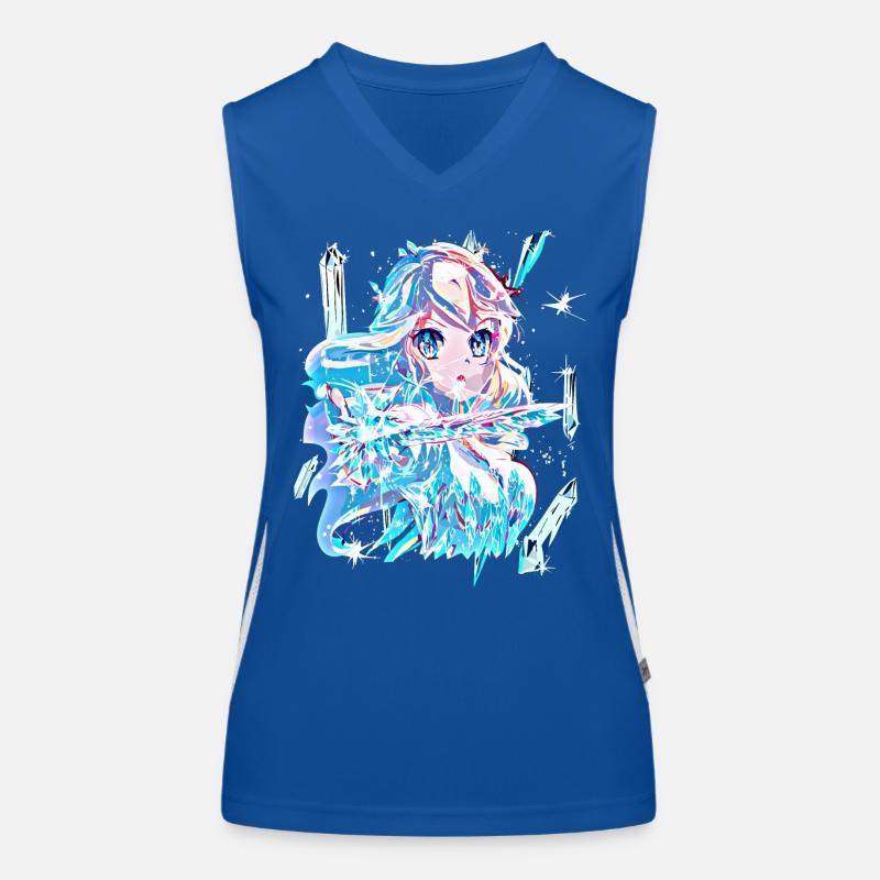 Winter Eiskönigin mit Eiskristallen Funktionelles Kontrast-Tank Top für Frauen
