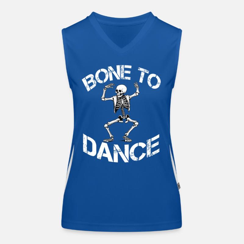Bone To Dance Skeleton Saying Women's Functional Contrast Tank Top