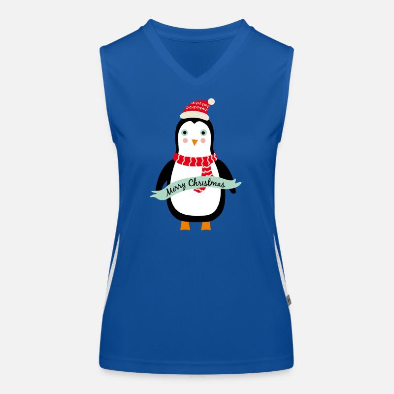 Mignon Pingouin de Noël Joyeux Noël Débardeur respirant contrasté Femme