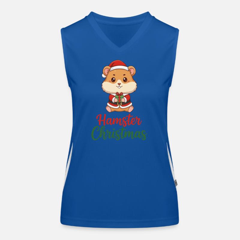 Hamster Christmas Cheer Women's Functional Contrast Tank Top