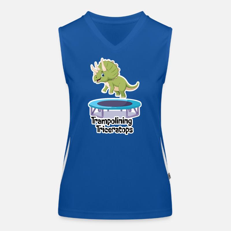 TRICERATOPS-Trampolin Funktionelles Kontrast-Tank Top für Frauen