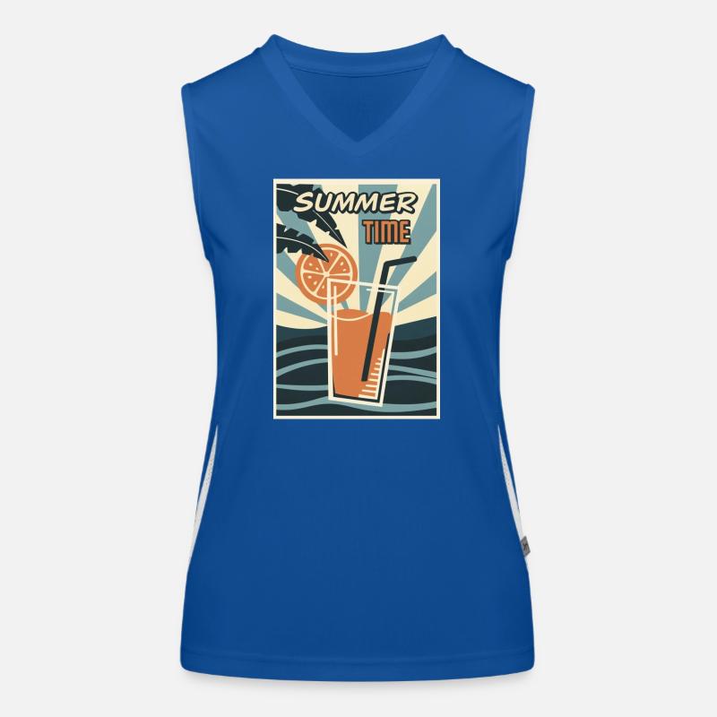 Sommerzeit Orange Drink Retro Funktionelles Kontrast-Tank Top für Frauen