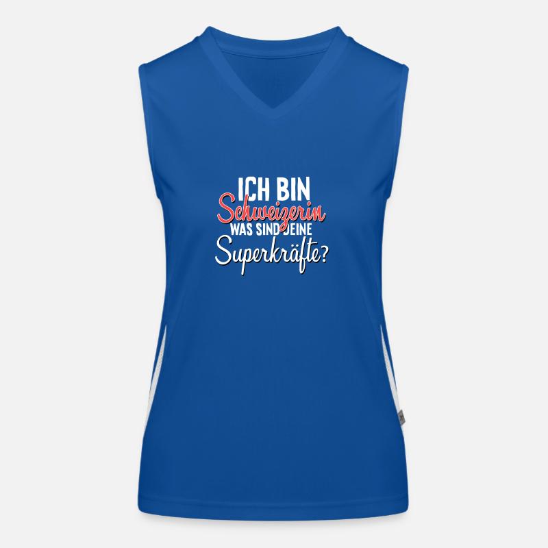 Ich bin Schweizerin Funktionelles Kontrast-Tank Top für Frauen