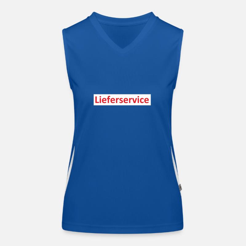Lieferservice Logo Funktionelles Kontrast-Tank Top für Frauen