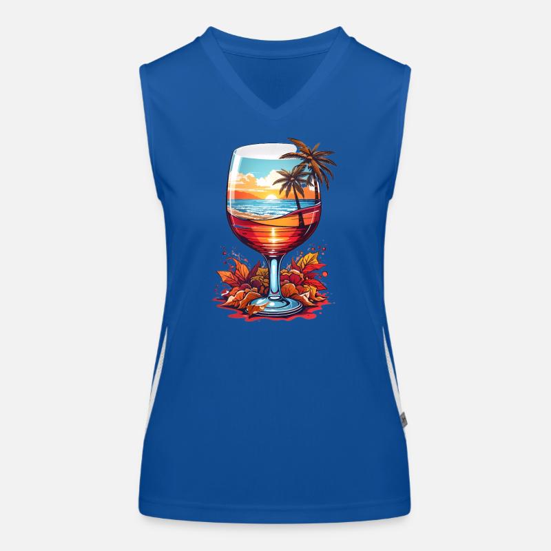 Beach wine glass Women's Functional Contrast Tank Top
