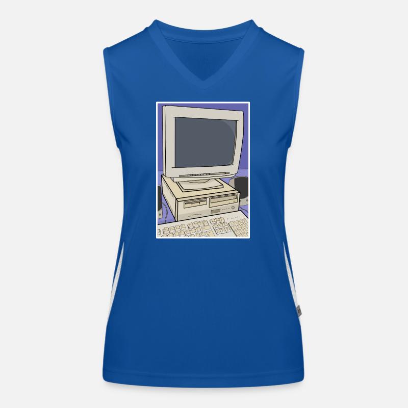 Retro Computer Desktop Setup Women's Functional Contrast Tank Top