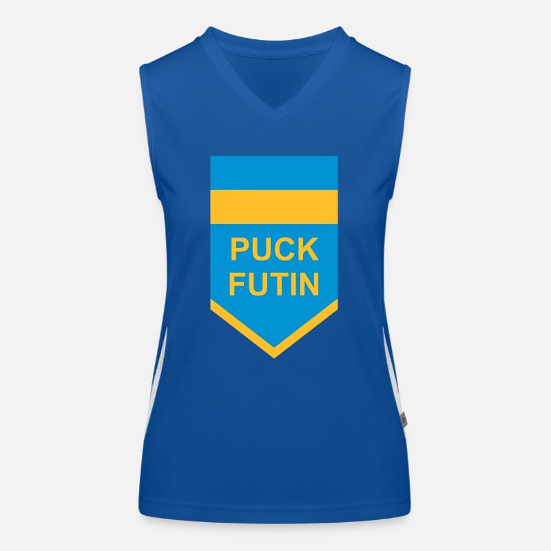 puck futin Logo Design Funktionelles Kontrast-Tank Top für Frauen