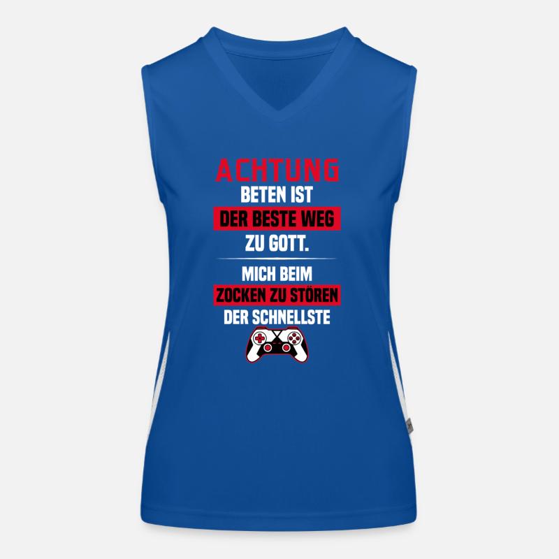 Controller Videospiel Zocken Gamer Computerspiel Funktionelles Kontrast-Tank Top für Frauen