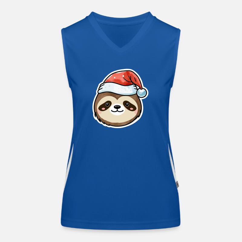 Faultier Weihnachten Zeichnung Funktionelles Kontrast-Tank Top für Frauen