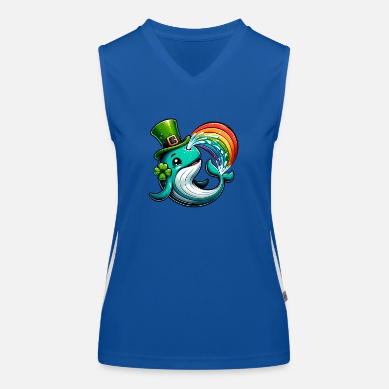 Chemise de bande dessinée de baleine de la Saint-Patrick Débardeur respirant contrasté Femme