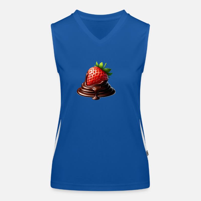 Erdbeere Schoko Schmelz Genuss Funktionelles Kontrast-Tank Top für Frauen