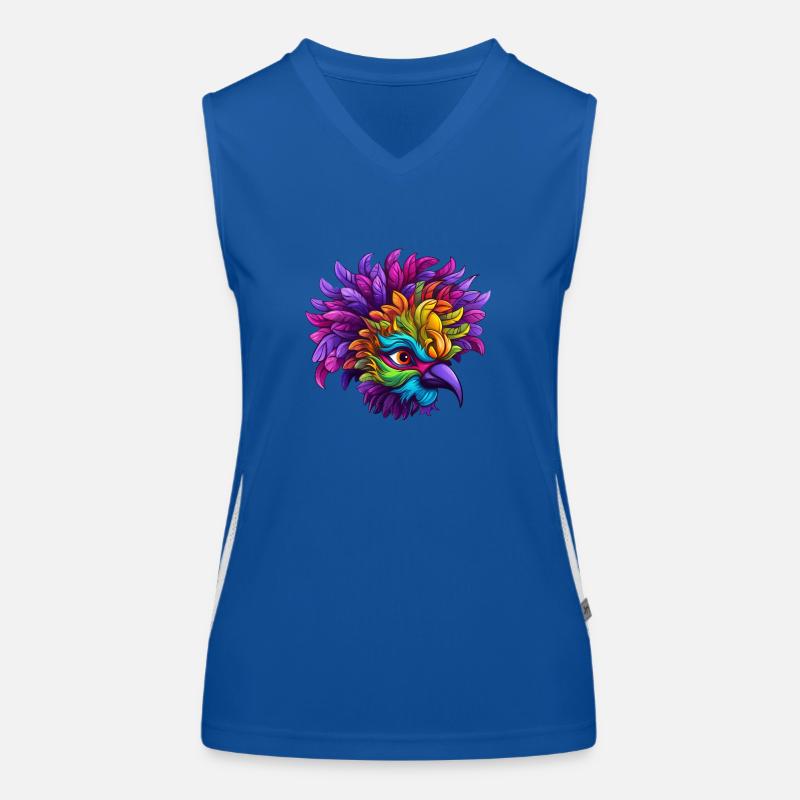 Flamingo Mardi Gras Maske Funktionelles Kontrast-Tank Top für Frauen