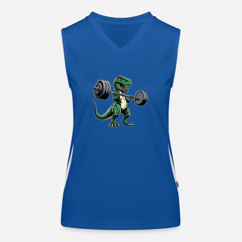 T-Rex Workout Dumbbell Bench Press Cool Women's Functional Contrast Tank Top