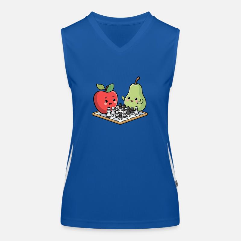 Kawaii Chess Apple Pear Comic Women's Functional Contrast Tank Top