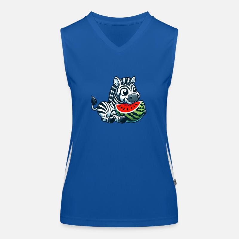 Zebra Mit Wassermelone Fruchtig Lustig Funktionelles Kontrast-Tank Top für Frauen