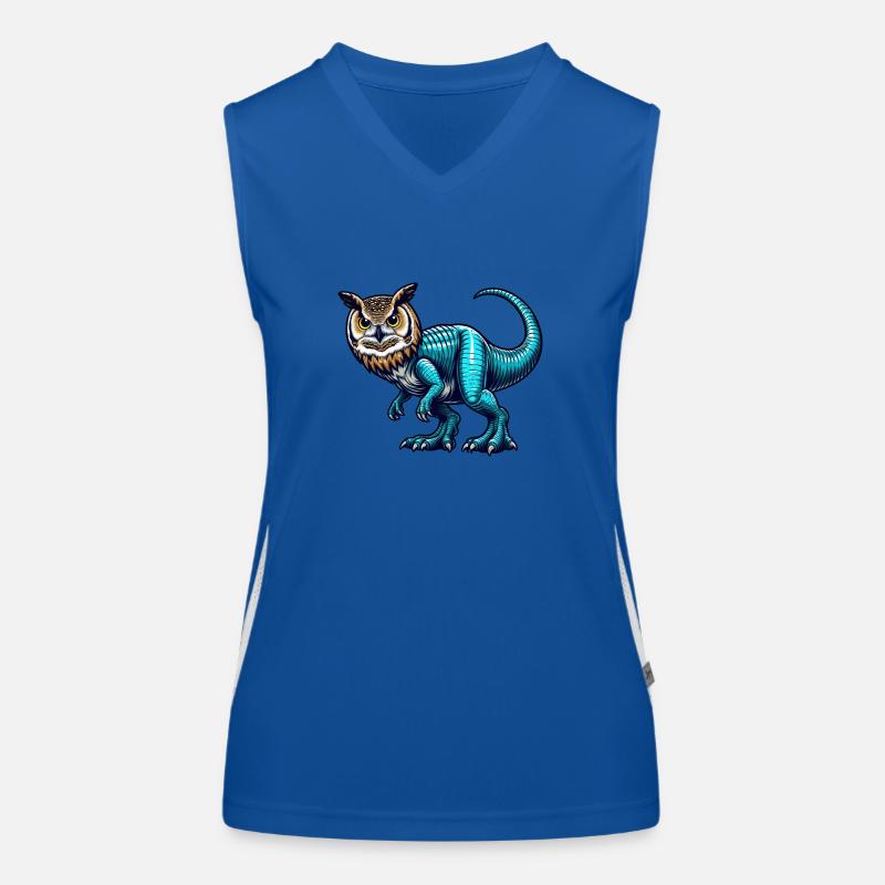 T-Rex Eule Fusion Fabeltier Design Funktionelles Kontrast-Tank Top für Frauen
