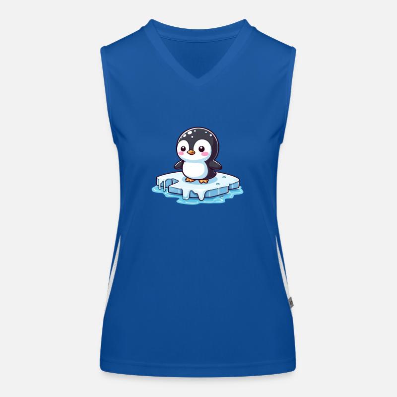 Pinguin, Erderwärmung & Schmelzendes Eis Funktionelles Kontrast-Tank Top für Frauen