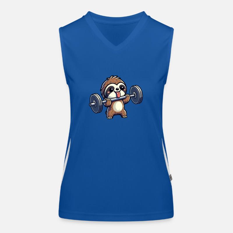 Sloth Strength Training: Dumbbells & Bench Press Women's Functional Contrast Tank Top