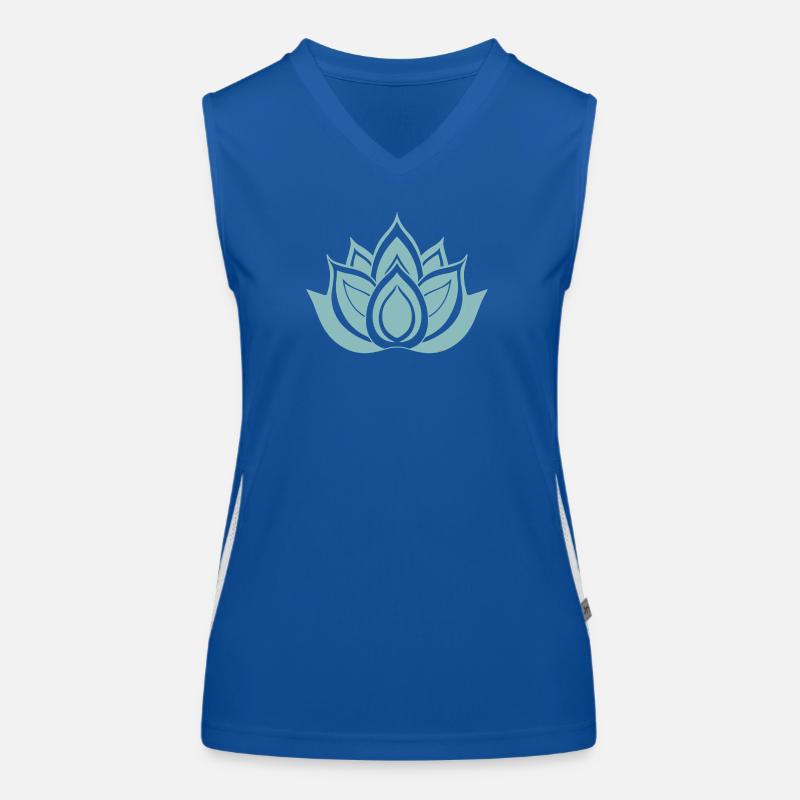 fleur de lotus bleu Débardeur respirant contrasté Femme