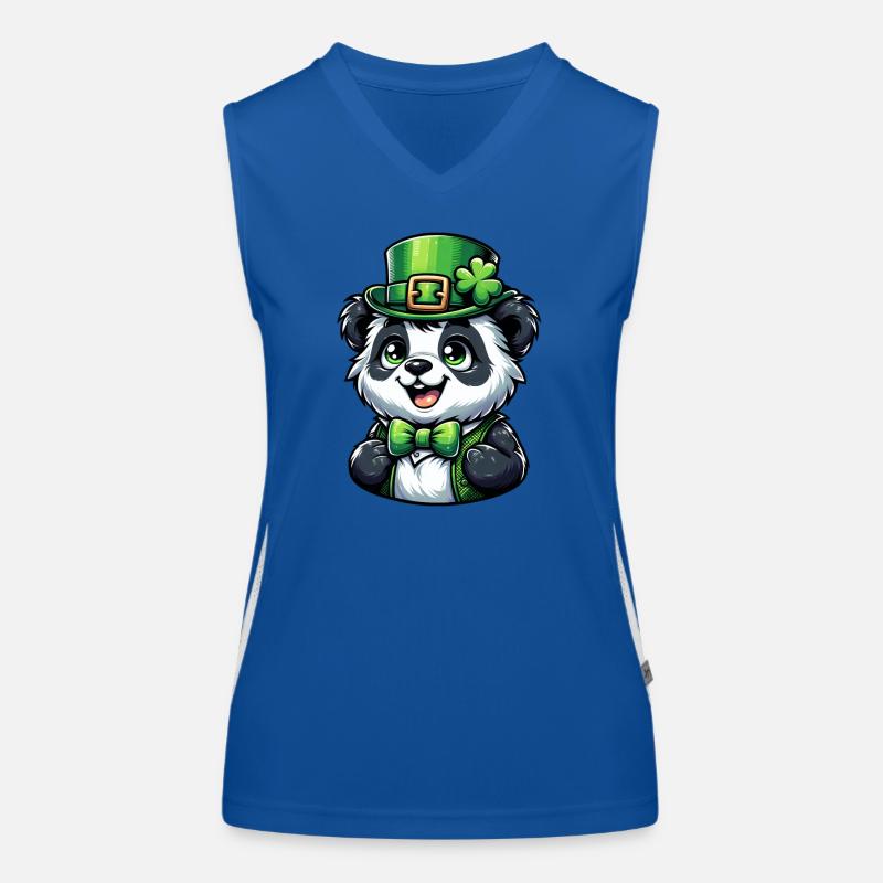 Célébration du panda de la Saint-Patrick Débardeur respirant contrasté Femme