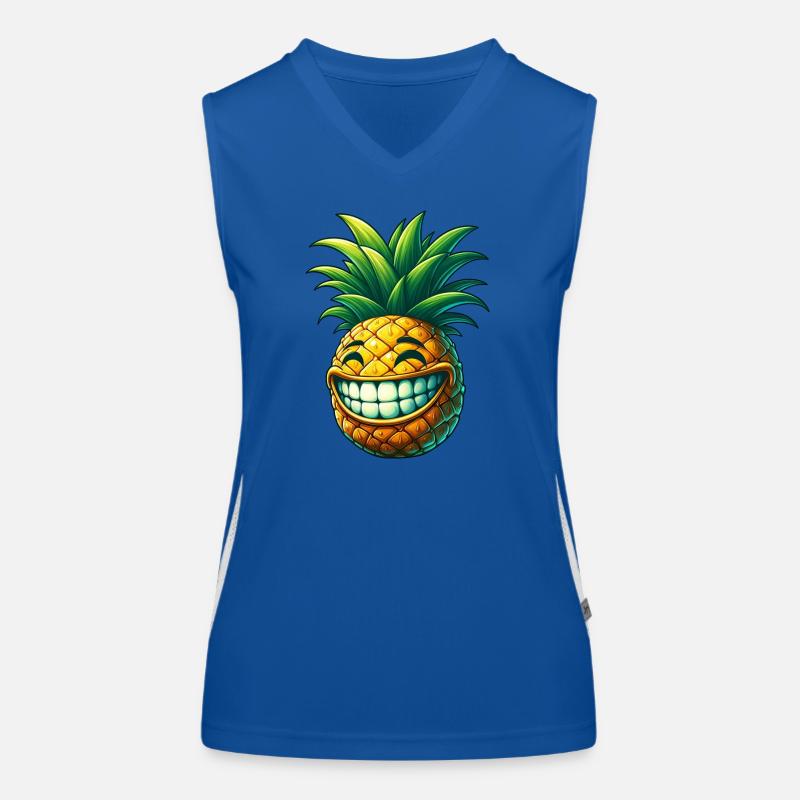 Pineapple Fruit Summer Cartoon Grin Cute Cool Women's Functional Contrast Tank Top