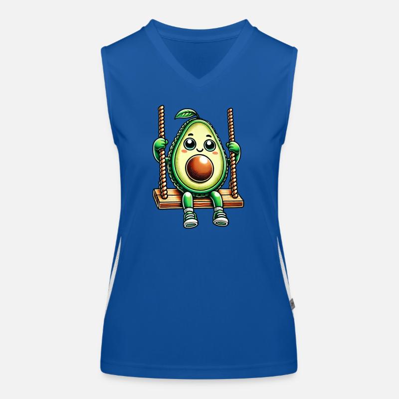 Mignon avocat balançoire terrain de jeu dessin animé Débardeur respirant contrasté Femme