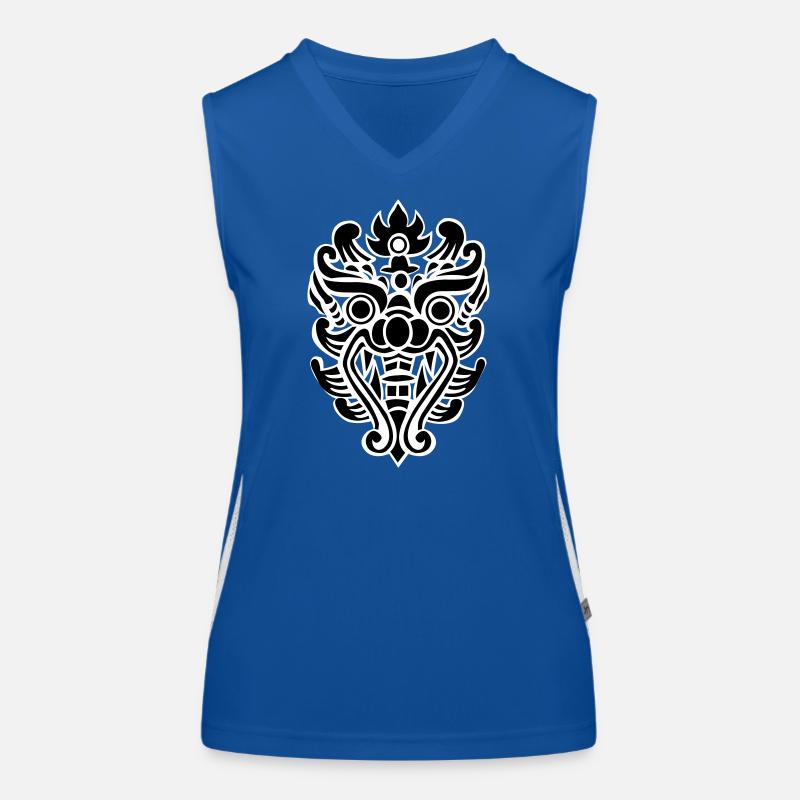 Masque tribal à tête de dragon thaïlandais Débardeur respirant contrasté Femme