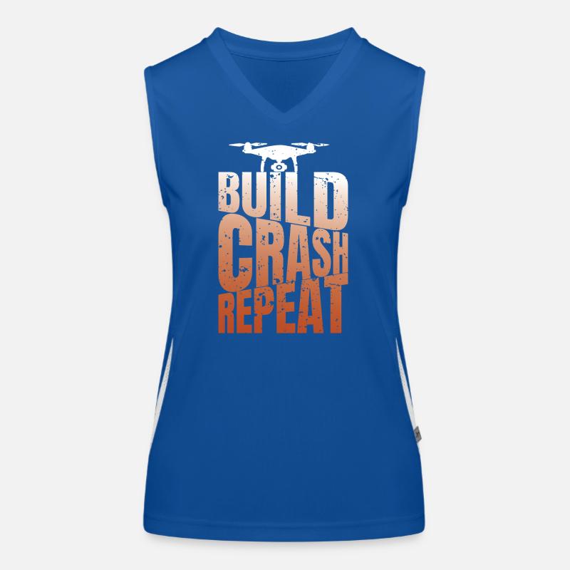 Drohne Build Crash Repeat Drone Pilot Funktionelles Kontrast-Tank Top für Frauen