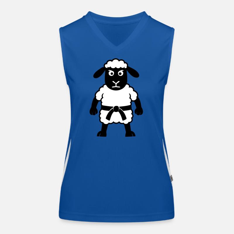 Karate Schaf Funktionelles Kontrast-Tank Top für Frauen