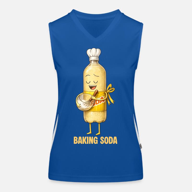 Baking Powder Bottle – Fun Cooking Motif with Charak Women's Functional Contrast Tank Top