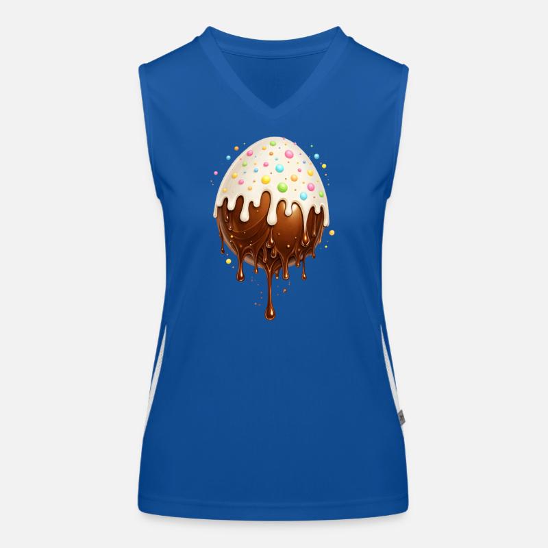 Schokoladenei mit Zuckerguss  Funktionelles Kontrast-Tank Top für Frauen
